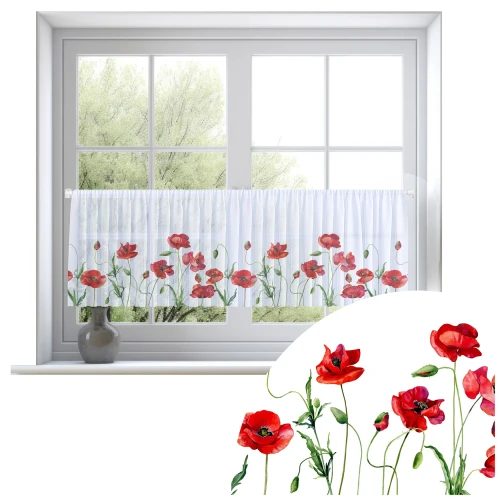 Firana zazdrostka 150x50 motyw kwiatowy 0374 - 29508