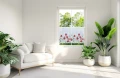 Firana zazdrostka 150x50 motyw kwiatowy 0374 - 29510