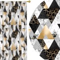 Zasłona półzaciemniająca z motywem geometrycznym 140x250  na taśmie - 2973