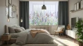 Firana gotowa woal motyw kwiatowy 300x160 na żabki 0380 - 30129