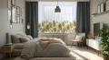 Firana gotowa woal motyw kwiatowy 300x160 na żabki 0386 - 30132