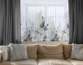 Firana gotowa woal kwiaty 300x150 na żabki 0225 - 30146