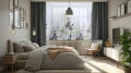 Firana gotowa woal kwiaty 300x150 na żabki 0225 - 30147