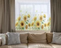 Firana gotowa woal słoneczniki 300x150 na żabki 0377 - 30149