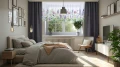 Firana na taśmie 300x120 motyw kwiatów 0380 - 30162