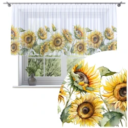 Firana na taśmie 300x120 motyw słoneczników 0386