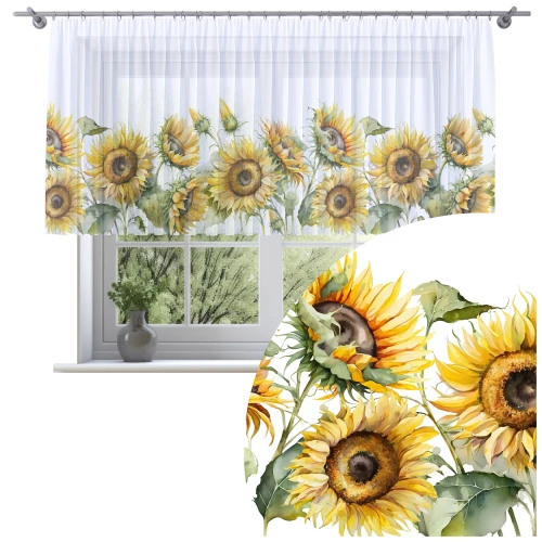 Firana na taśmie 300x120 motyw słoneczników 0386 - 30163