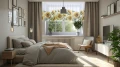 Firana na taśmie 300x120 motyw słoneczników 0386 - 30166