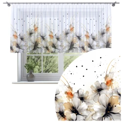 Firana na taśmie 300x120 motyw kwiatów 0202