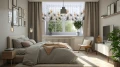 Firana na taśmie 300x120 motyw kwiatów 0202 - 30174