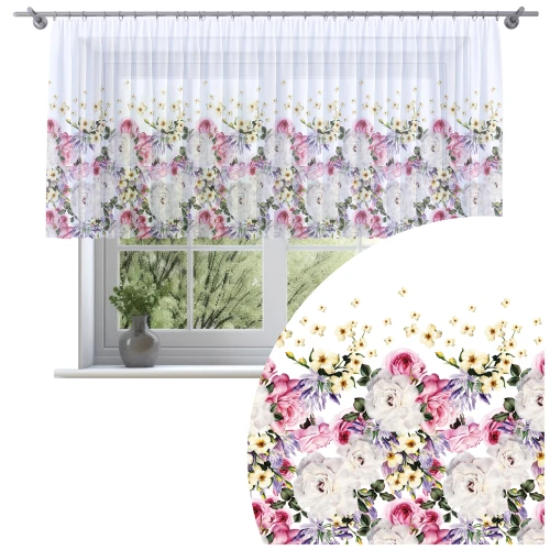 Firana na taśmie 300x120 motyw kwiatów 0010 - 30179