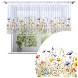 Firana na taśmie 300x120 motyw kwiatów 0381