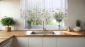 Firana na taśmie 300x120 motyw kwiatów 0381 - 30184