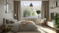 Firana na taśmie 300x120 motyw kwiatów 0381 - 30186