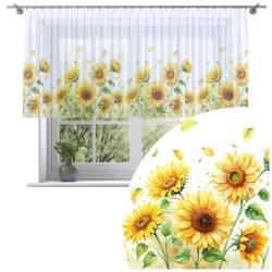 Firana na taśmie 300x120 motyw słoneczników 0377