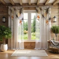 Firana na taśmie 140x240 w kwiaty 202 - 30517