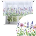 Firana na taśmie 400x120 cm wzór kwiaty 380 - 30579
