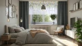 Firana na taśmie 400x120 cm wzór kwiaty 807 - 30605
