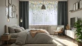 Firana na taśmie 400x160 cm wzór kwiaty 807 - 30612