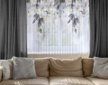 Firana na taśmie 400x160 cm wzór kwiaty 225 - 30614