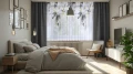 Firana na taśmie 400x160 cm wzór kwiaty 225 - 30615