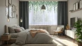 Firana na taśmie 400x160 cm wzór liście 375 - 30618
