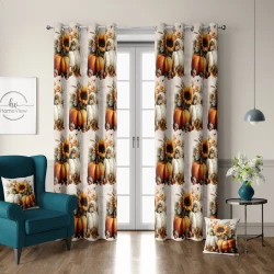 ZASŁONA GOTOWA JESIENNA NA PRZELOTKACH 140X250 CM KÓŁKA JESIEŃ 0460
