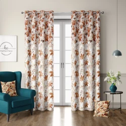 ZASŁONA GOTOWA JESIENNA NA PRZELOTKACH 140X250 CM KÓŁKA JESIEŃ 0476