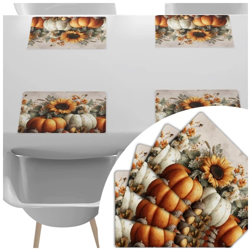 PODKŁADKA JESIENNA POD TALERZ ZESTAW 4 SZTUKI NA STÓŁ 45X30 CM JESIEŃ 0460 - 30693