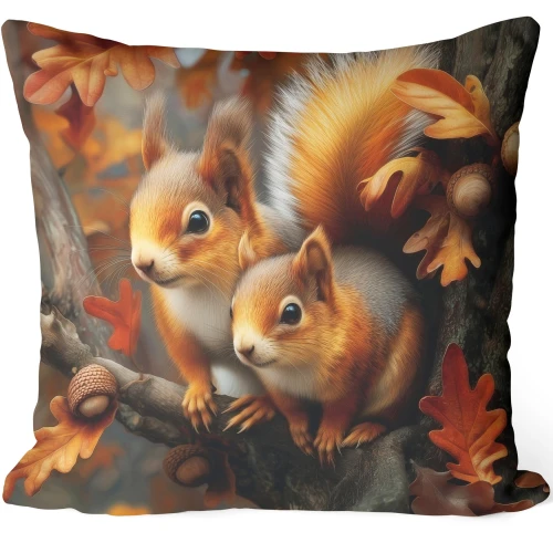 POSZEWKA DEKORACYJNA JESIENNA NA PODUSZKĘ 45X45 CM OZDOBNA JESIEŃ 0454 - 31015