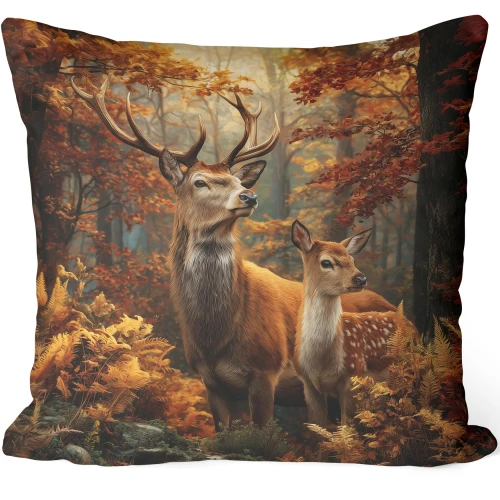 POSZEWKA DEKORACYJNA JESIENNA NA PODUSZKĘ 45X45 CM OZDOBNA JESIEŃ 0455 - 31024