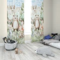  ZASŁONA GOTOWA DO POKOJU DZIECKA 140X250 CM NA TAŚMIE ZWIERZĘTA LAS 0409 - 31112