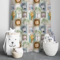  ZASŁONA GOTOWA DO POKOJU DZIECKA 140X250 CM NA TAŚMIE ŻABKI ZWIERZĘTA 0613 - 31169