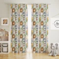  ZASŁONA GOTOWA DO POKOJU DZIECKA 140X250 CM NA TAŚMIE ŻABKI ZWIERZĘTA 0613 - 31171