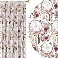 Zasłona półzaciemniająca z motywem boho, 140x250 cm, na taśmie - 3179