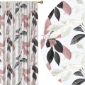 Zasłona półzaciemniająca z motywem delikatnych liści,  140x250 cm, na taśmie - 3230