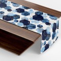 Bieżnik biało niebieski motyw geometryczny 40x140 - 3315