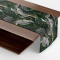 Bieżnik zielony w szare tropikalne liście 40x180 - 3513