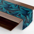Bieżnik w  tropikalne turkusowe liście 40x140 - 3565