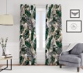 Zasłona półzaciemniająca z motywem liści monstera 140x250 przelotki  - 3896