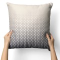 Poszewka dekoracyjna ecru z motywem geometrycznym, kolor czarny, ecru 50x50 - 3987