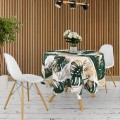 Obrus okrągły 140 tropikalne zielone liście monstera - 4268