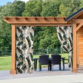 Zasłony ogrodowe w liście monstera  do altany tarasu ogrodu 155x220  przelotki - 4572