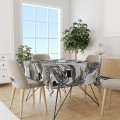 Obrus plamoodporny w tropikalne szare liście 140x220        - 4816