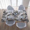 Obrus plamoodporny w tropikalne szare liście 140x220        - 4818