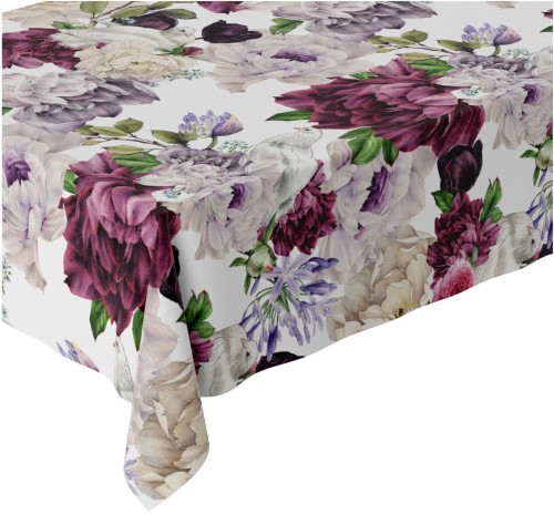 Obrus plamoodporny w pastelowe kwiaty 140x260 - 5157