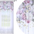 Firana gotowa woal  pastelowe kwiaty 140x250 na żabki   - 5444