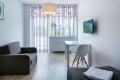 Firana gotowa woal  pastelowe kwiaty 140x250 na żabki   - 5445
