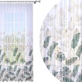 Firana gotowa woal  liście monstera 140x250 na żabki     - 5489