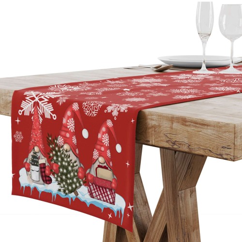 Bieżnik czerwony z motywem świątecznym 40x140  - 5961